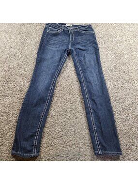 Vigold Jeans Women's 17 Skinny Flap Pockets Dark Wash Denim Tall 34.5" Inseam